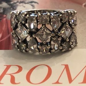Vintage Silpada Sterling Silver Cubic Zirconia Cosmo Ring R2385 Size 7